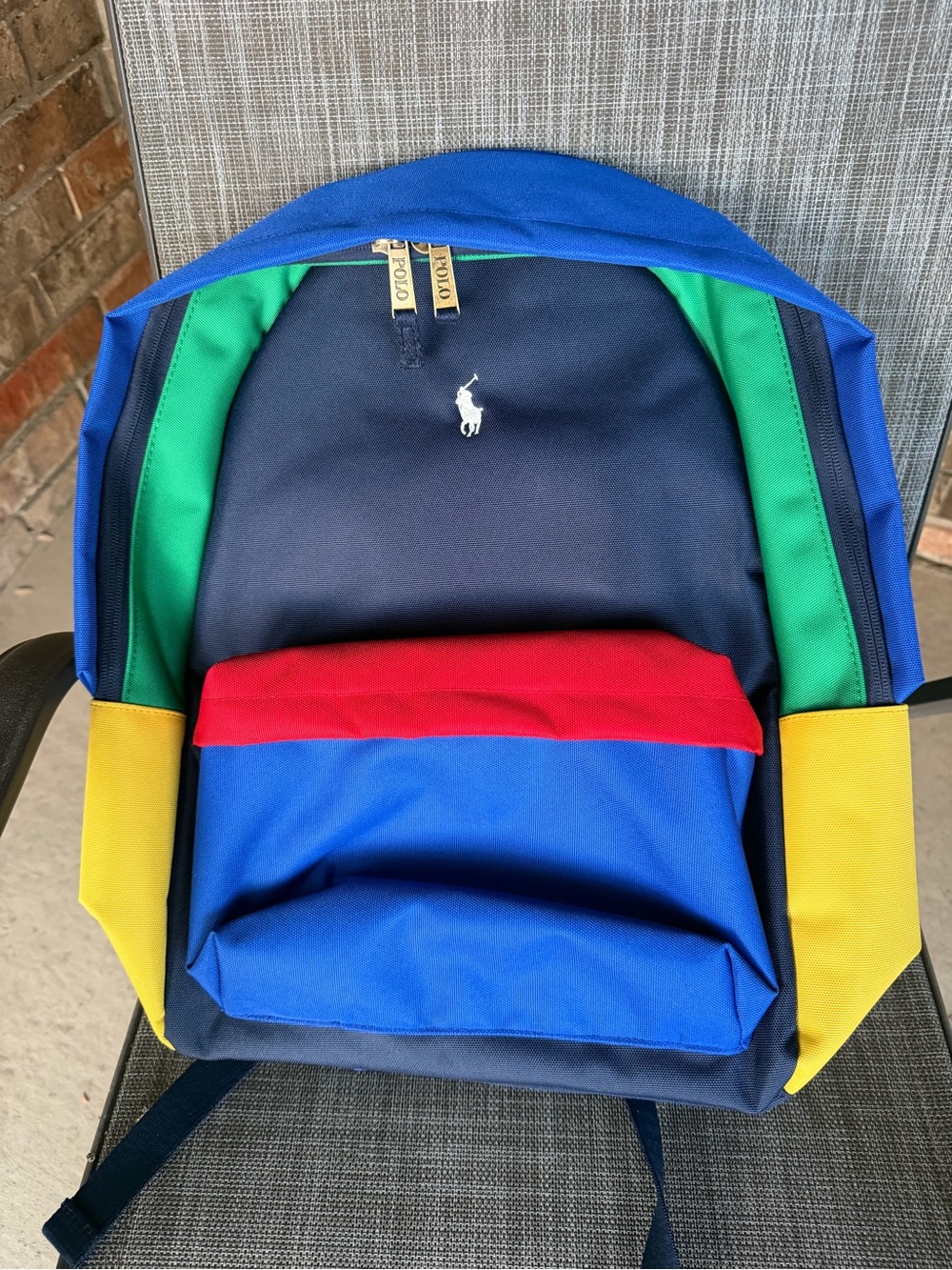 Polo Ralph Lauren Colorblock Multi-Color Backpack Bag New With Tags 9AR151-E69